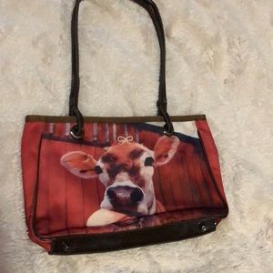 TODAY ONLY: Authentic Anya Hindmarch Small Shoulder Bag with Cow Print